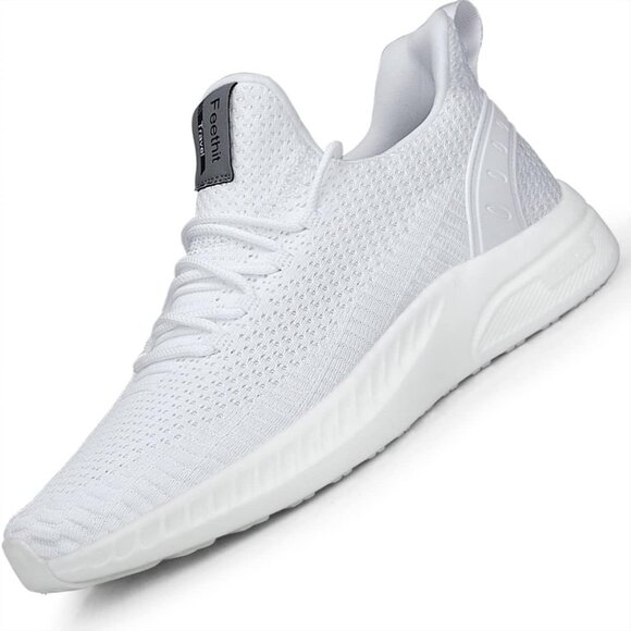 Other - Men's All White Non Slip Lightweight Workout Breathable Mesh Fashion Sneakers